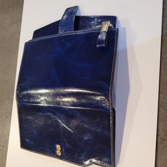 Yaluxe waxed a genuine leather wallet.  Blue. - Picture 8 of 13